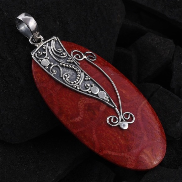 Sponge Coral Pendant in Sterling Silver - Picture 2 of 8